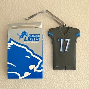 Detroit Lions Football Jersey Christmas Ornament - Gray and Blue